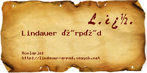 Lindauer Árpád névjegykártya